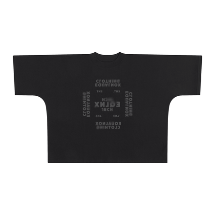 ENT. X EQUALNOX MIRRORED LOGO BOXY T-SHIRT BLACK