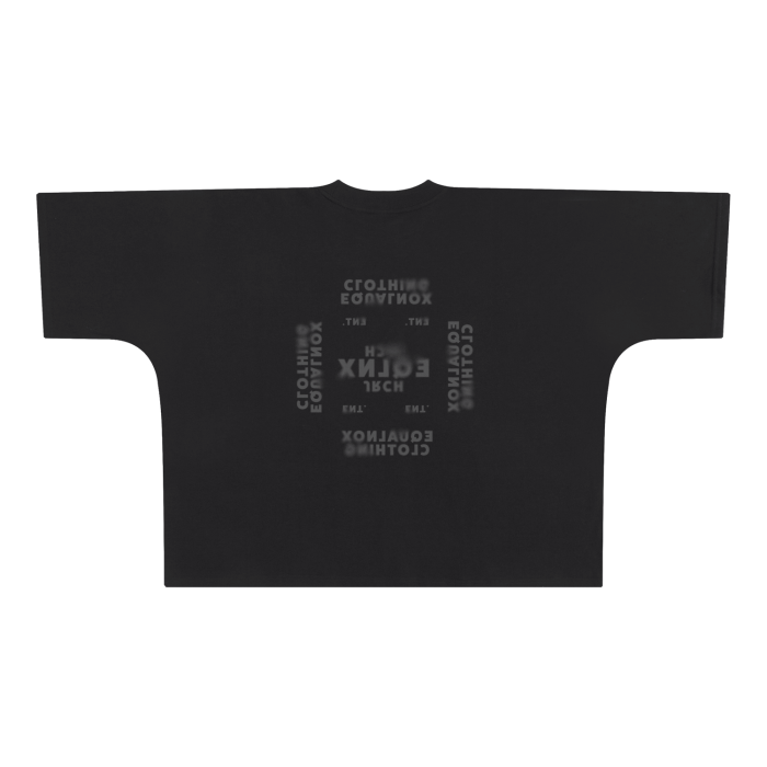 ENT. X EQUALNOX MIRRORED LOGO BOXY T-SHIRT BLACK